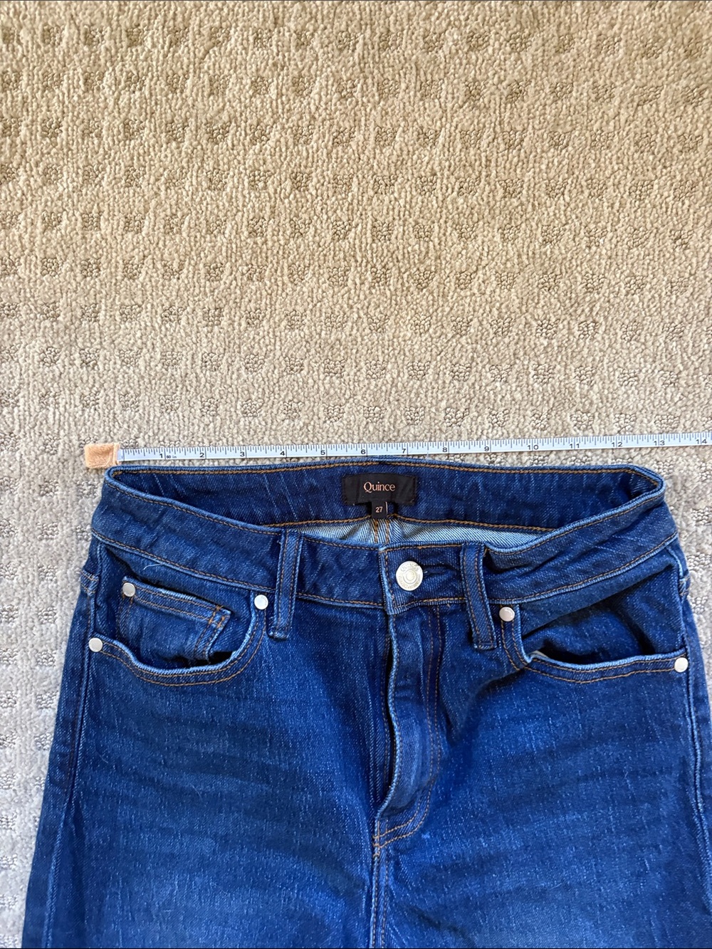 Quince Women’s Bella Stretch Dark Blue Straight-Leg Jeans - Picture 6 of 11